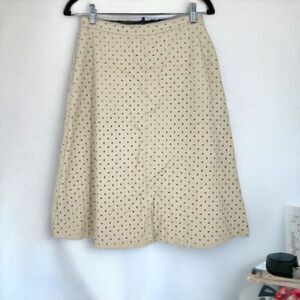 HD in Paris Womens Faux Leather Lined Cut-Outs Swing‎ A-Line Skirt Beige Size 2